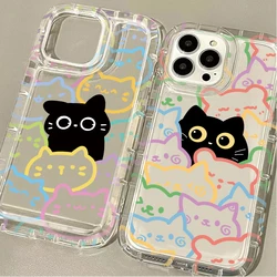 Colorful Cute Black Cat Case For Samsung Galaxy S24 Ultra S23 S22 S21 FE S20 Plus Note 20 10 Pro A34 A54 A33 A53 Protector Cover