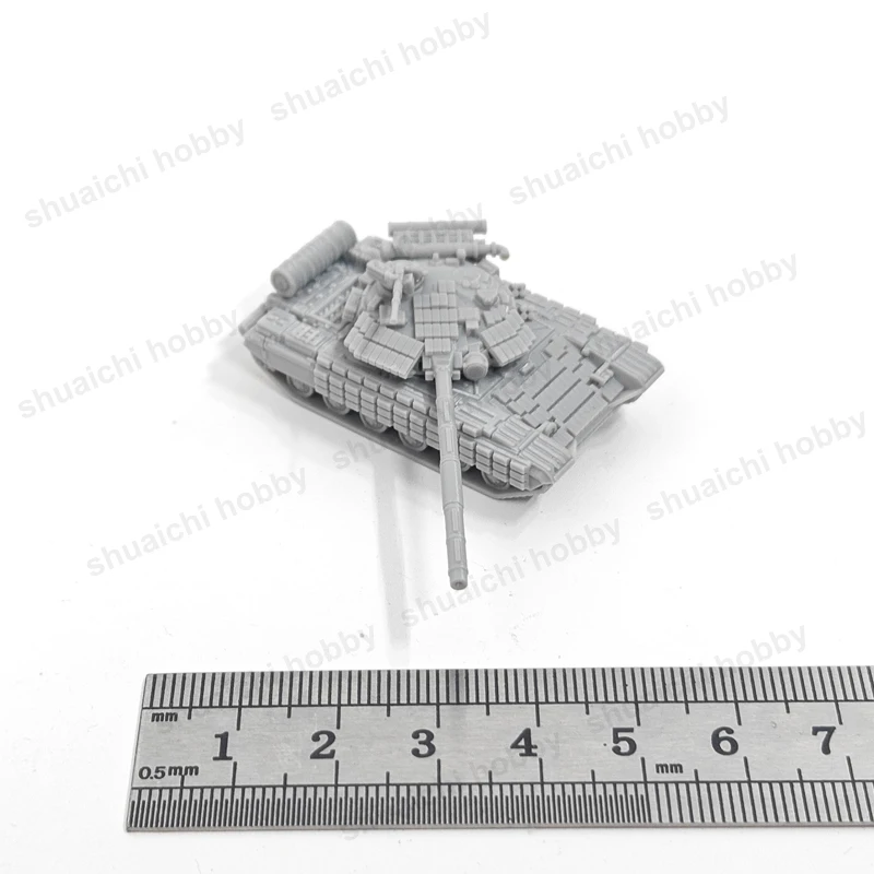 5PCS 1/144 Scale T‑64BV Main Battle Tank 3D Printed Model Kit Unpainted Simulated MBT Combat Vehicle for Military Diorama DIY