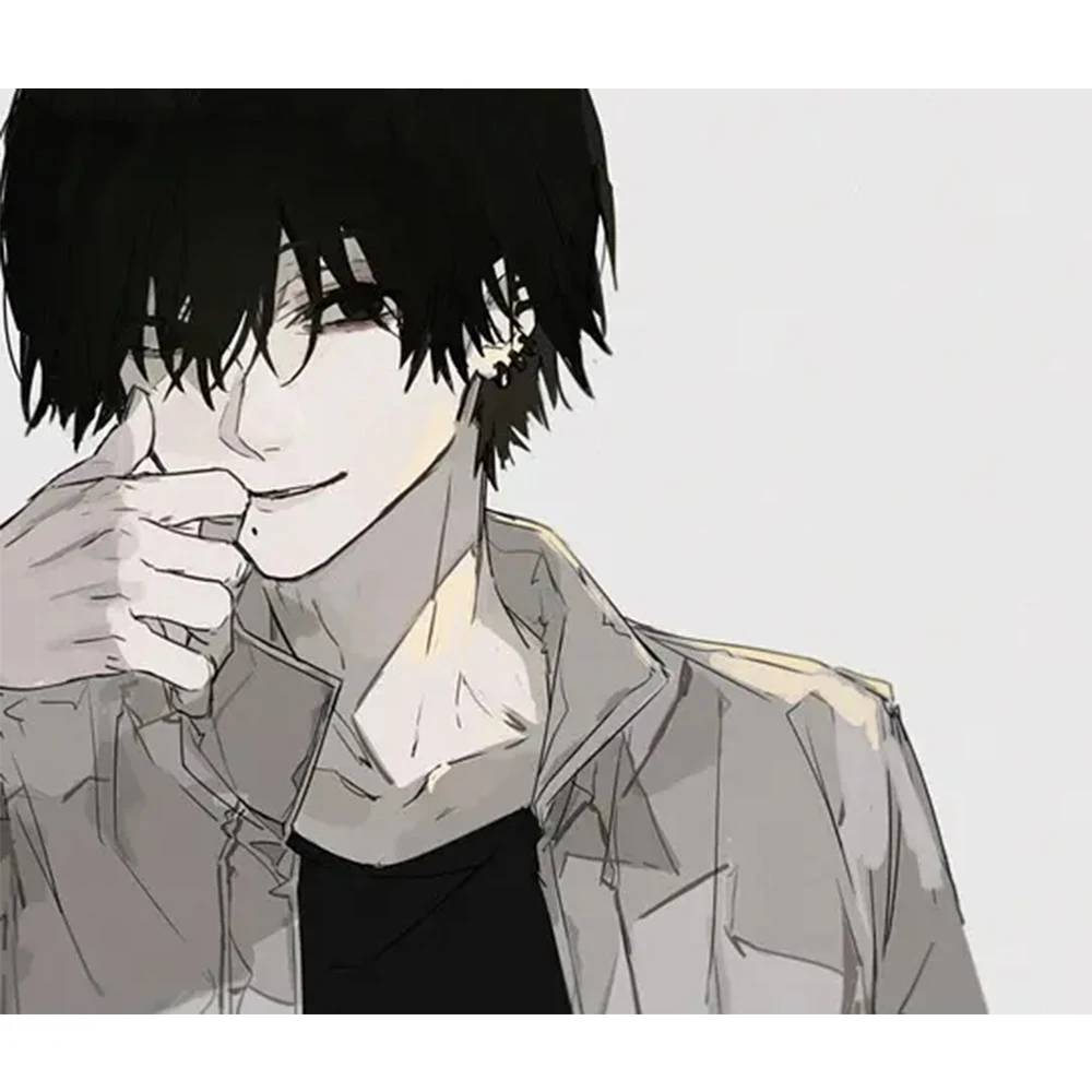 Anime Chainsaw Man Yoshida Hirofumi Cosplay Ear Clip Earrings Women Men Punk Black No Pierced Fake Ear Circle New Pop Jewelry