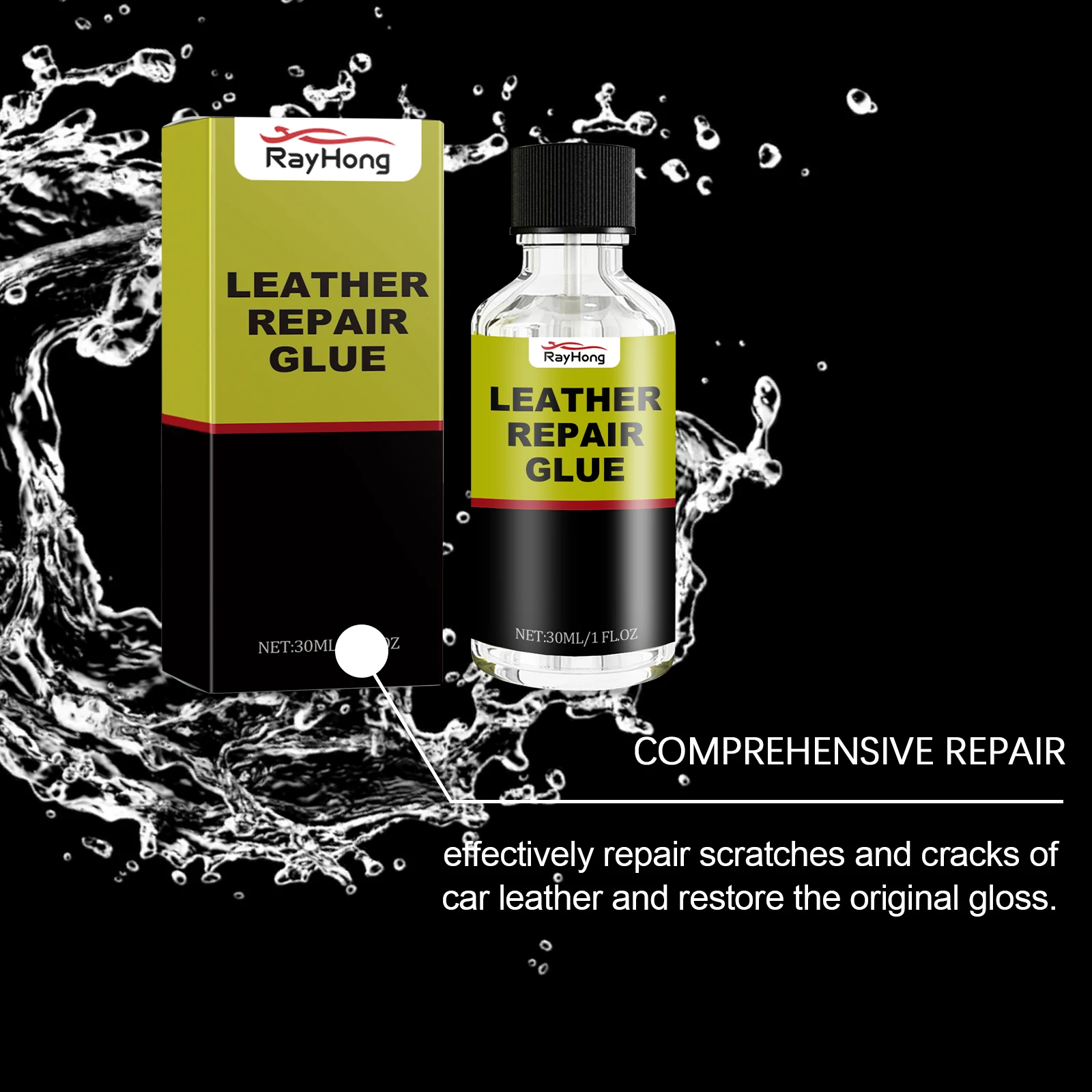 Professional Car Leather Repair Gel For Scratches, Cracks - Restore Shine, Quick Fix Leather Glue Kit For Seats,Sofa Care（30ml） image 3