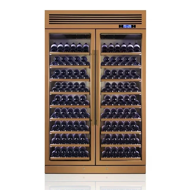 Gabinete enfriador de vino 200 botellas refrigerador de vino completo de acero inoxidable 304 comercial