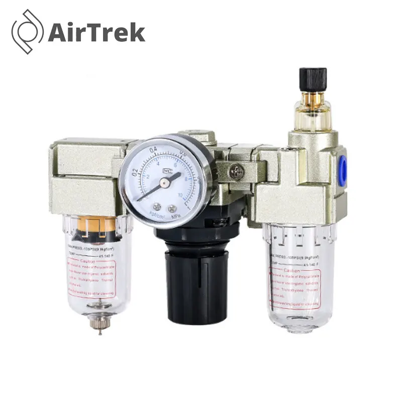 

AC2000-02/AC3000-03 Pneumatic Air Source Processor 3-in-1 Compressor Filter, Regulator, Relief Valve & Oil Separator