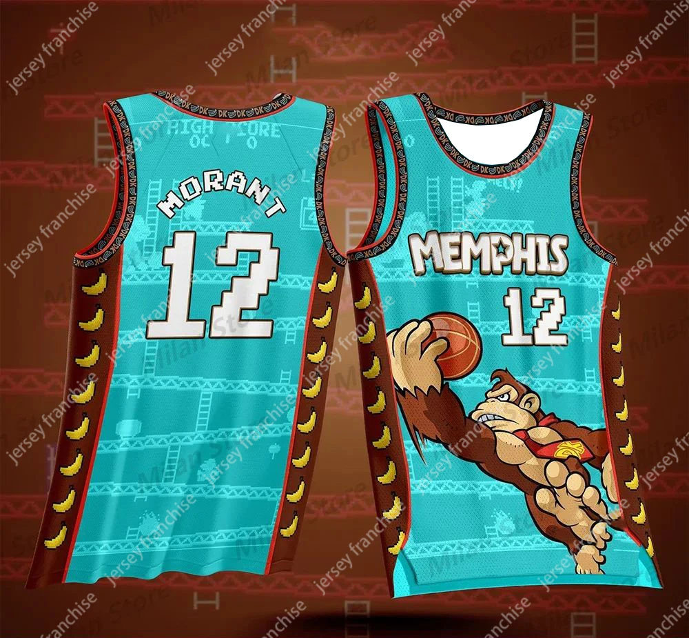 New Arrival Memphis  Grizzly Bear X City Edition Jersey Basketball Morant 12 Number Vest Kit Special Jersey Kid Basketball Kit