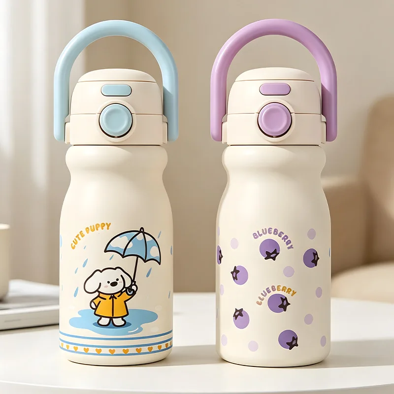 500ml Stainless Steel Insulated Cup for Home Use with Handle, High-appearance Water Cup, Portable Car Printed Tumbler