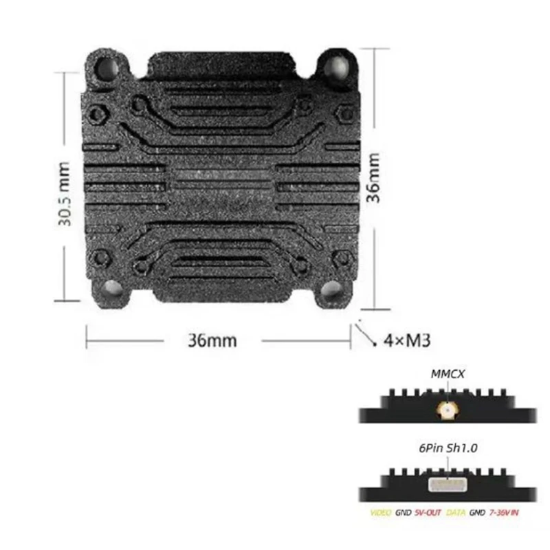 Full-5,8 GHz 2,5 W Hochleistungs-48-Kanal-VTX-Videosender für RC-Fpv-Langstrecken-Starr flügel drohnen DIY