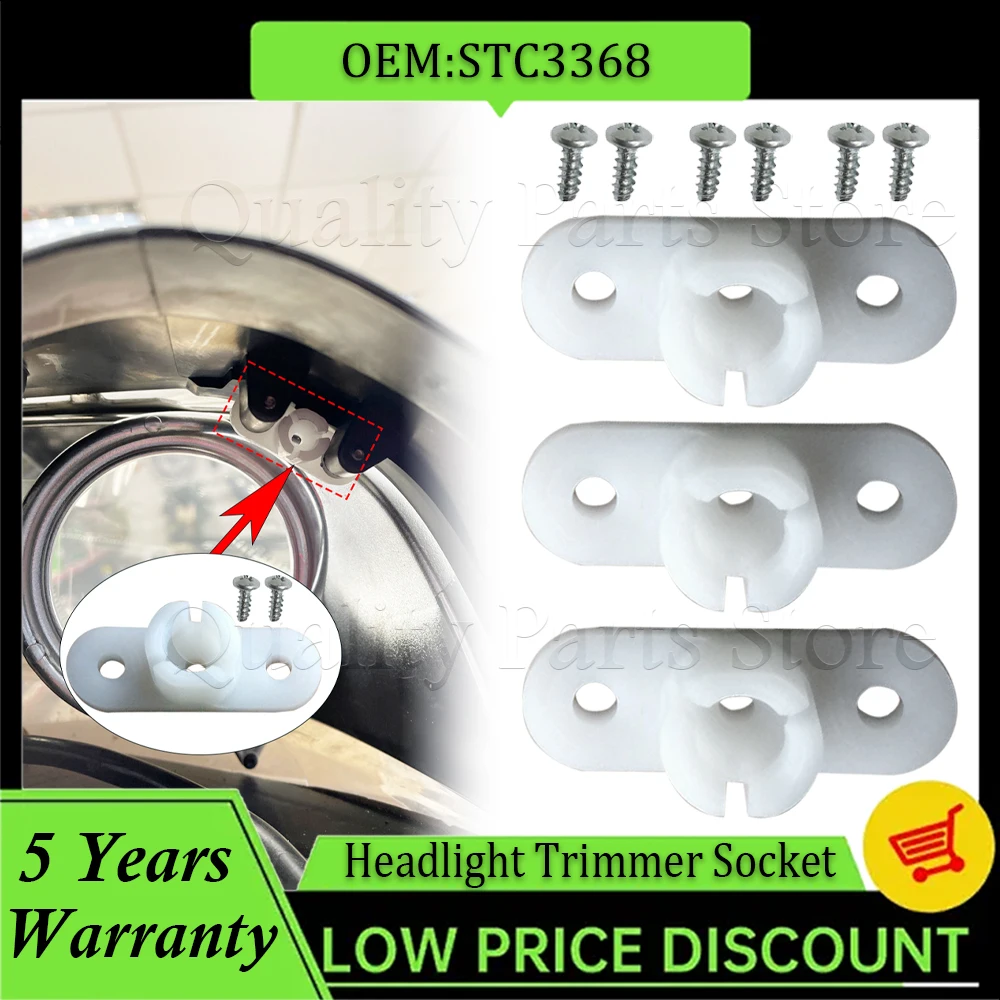 Stc3368 farol trimmer soquete clipe & parafusos para land rover discovery 1 2 3 1995 1996 1997 1998 1999 2000 2001 2002