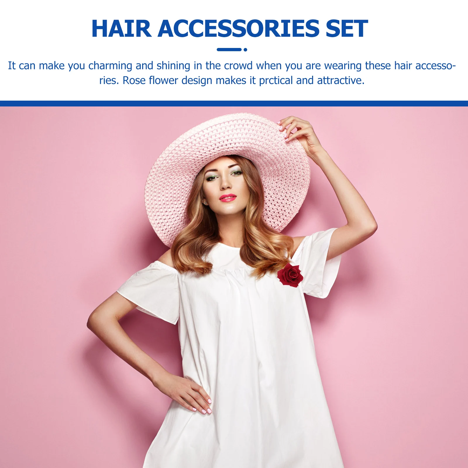 

3pcs Accessories Set Durable Rose Flower Clips Pins Perfect for Party Wedding Daily Use Hair Hair Accessories Set Decor