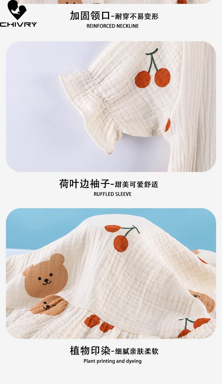 New 2023 Girls Sweet Nightgowns Summer Thin Short Sleeve O-neck Cartoon Bear Heart Sleepwear Baby Girl Casual Sleeping Dress