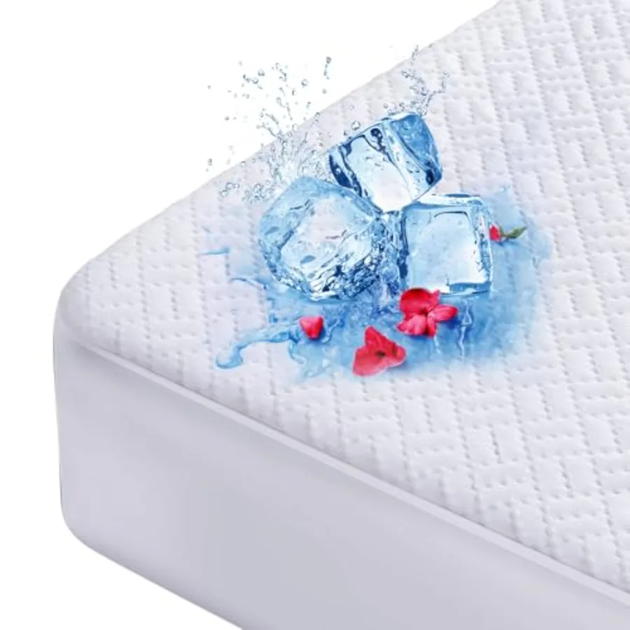 

Cooling Waterproof Mattress Protector Size, Mattress Cover 3D Air Fabric Mattress Pad Cover Smooth Soft Breathable Noiseless, 8