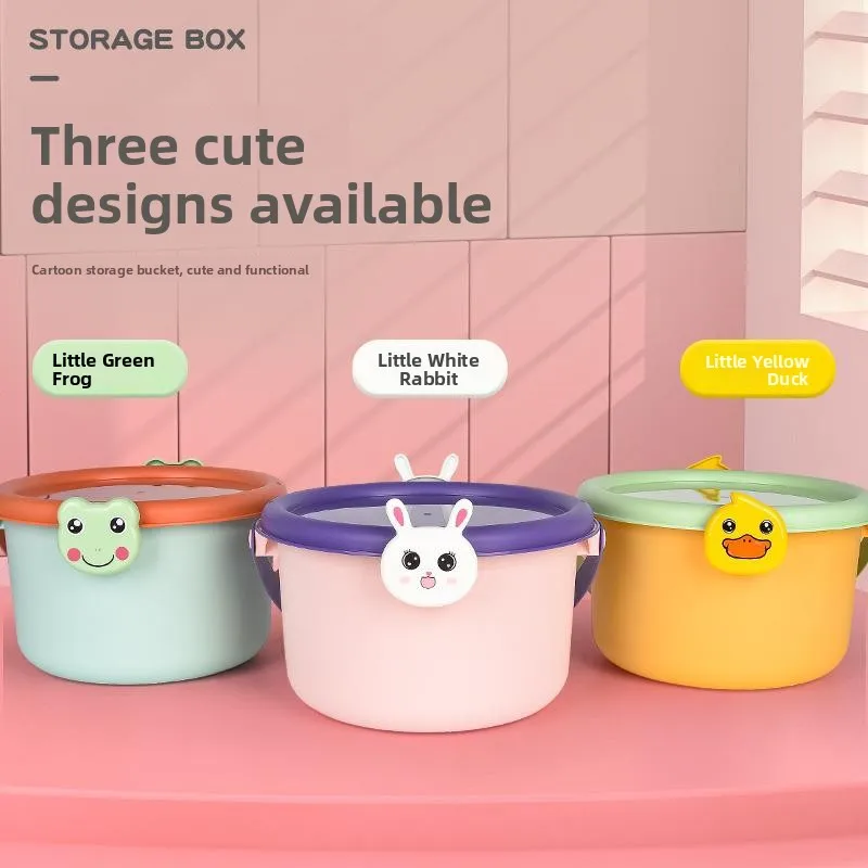 

Children's Toy Storage Bucket Portable Baby Cute Cartoon Block Box Organizer Infant Snack Souvenir Gift Box Geometric Pattern