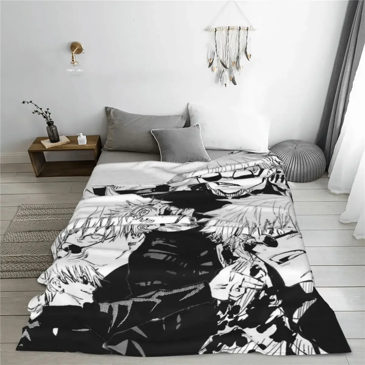 Manga Flannel Blanket Quality Super Soft Anime Mystery Bedding Throws Winter Camping Chair Sofa Bed Pattern Bedspread