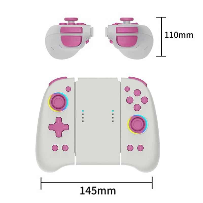 Ys14ワイヤレスコントローラースイッチ用ジョパッドゲームハンドルグリップ左右ジョイスティックバイクアップ付きBluetoothゲームパッド