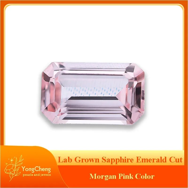 

Top Lab Grown Sapphire Morgan Pink Emerald Cut VVS1 Charms Gemstone for DIY Jewelry Making Materials Selectable AGL Certificate