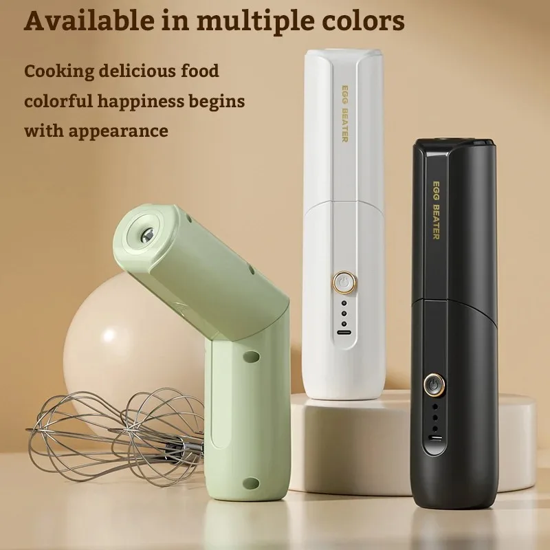 Portable Egg Beater Folding Automatic Whisk Butter Electric Food Mixer Cream Vertical Whipper Kitchen Cordless Hand Blender