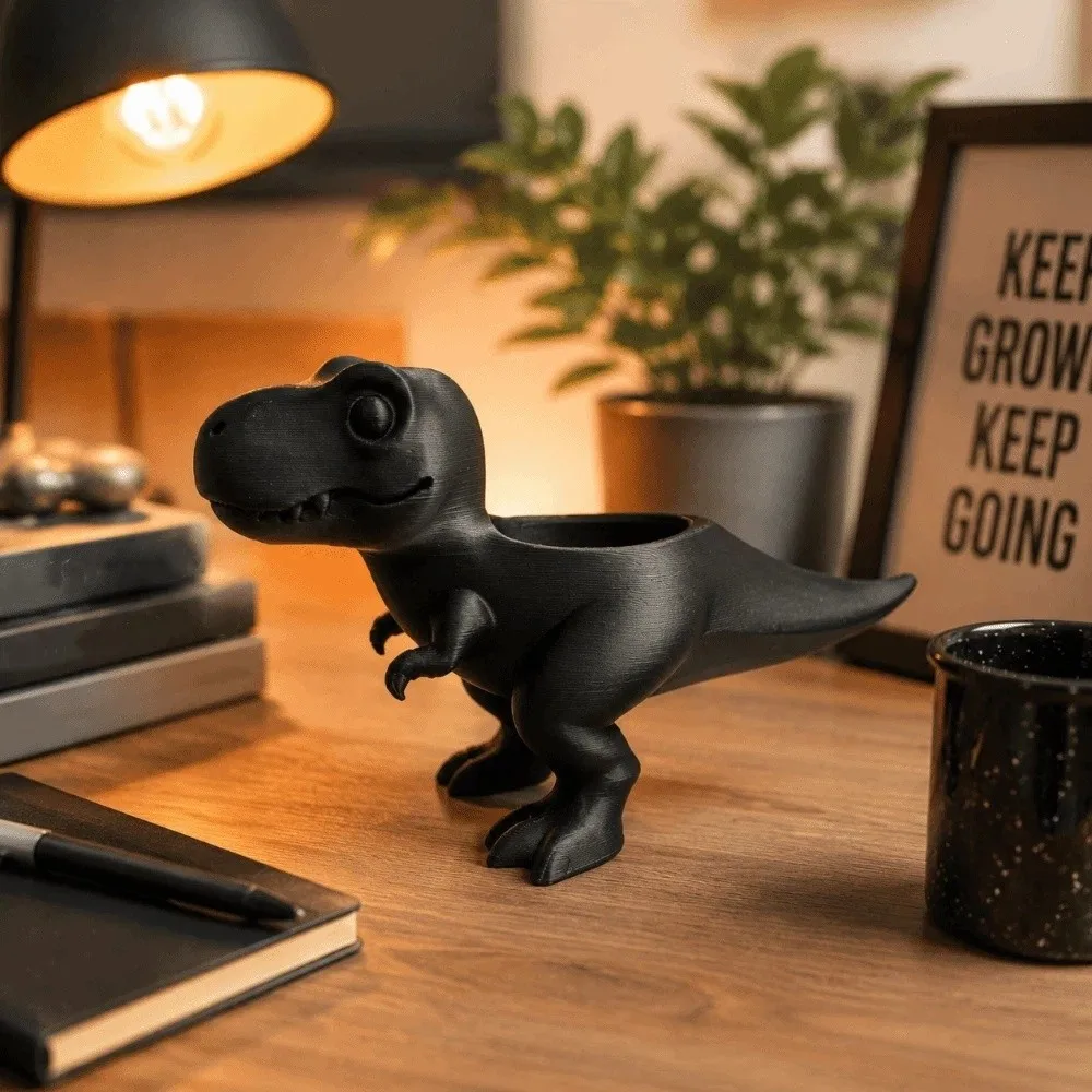 Animal Figurine 3D Printed Dinosaur Flowerpot Ornaments Funny Plant Planter Desktop Decor Mini Potted Planter Balcony