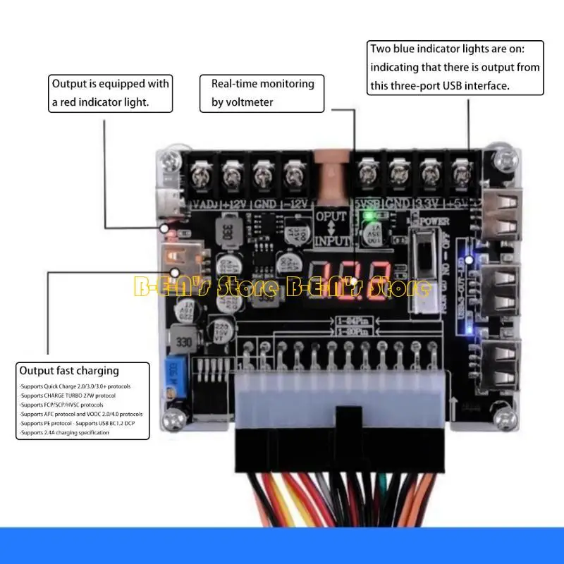 

Y1AD Надежная плата адаптера питания с улучшенной совместимостью и дисплеем напряжения Сильноточные клеммы для 20-контактного