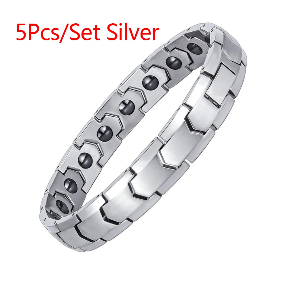 Trendiges 10MM Edelstahl Permanentmagnet Magnetarmband für Damen und Herren Metall HipHop Paar Schmuck Geschenk – Detail 10