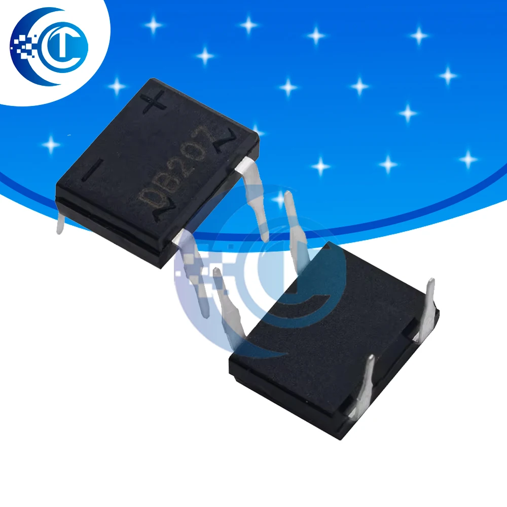 10pcs/lot diode bridge retifica DB207 DIP-4 DB207S DIP4 2A 1000V power diode rectifier 1000v electronic components