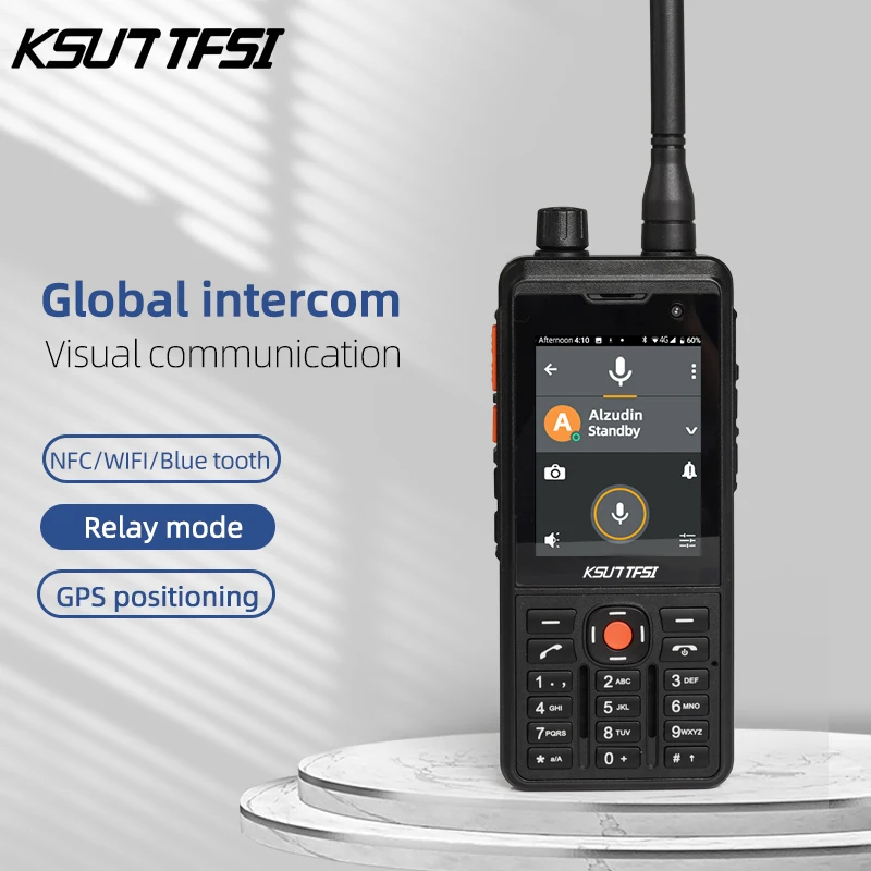 KSUT TFSI AL-1 DMR Network Analog Tri Mode GPS NFC Blue-Tooth POC Radio 4G Wifi Smartphone Walkie Talkie With Camera