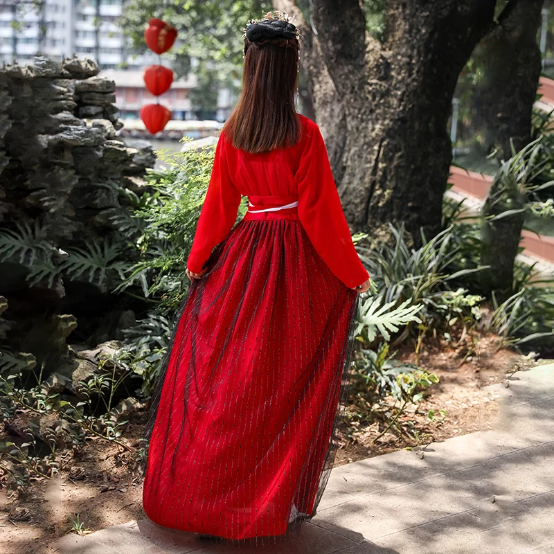 Women Hanfu Traditional Dress Hanbok Chinese Tang Dynasty Performance Cosplay Costume Clothing