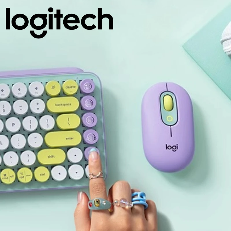 

Logitech POP Mouse - Wireless Customizable Emoji Button Silent Operation Optical Tracking Suitable for Laptop PC and Tablet Use