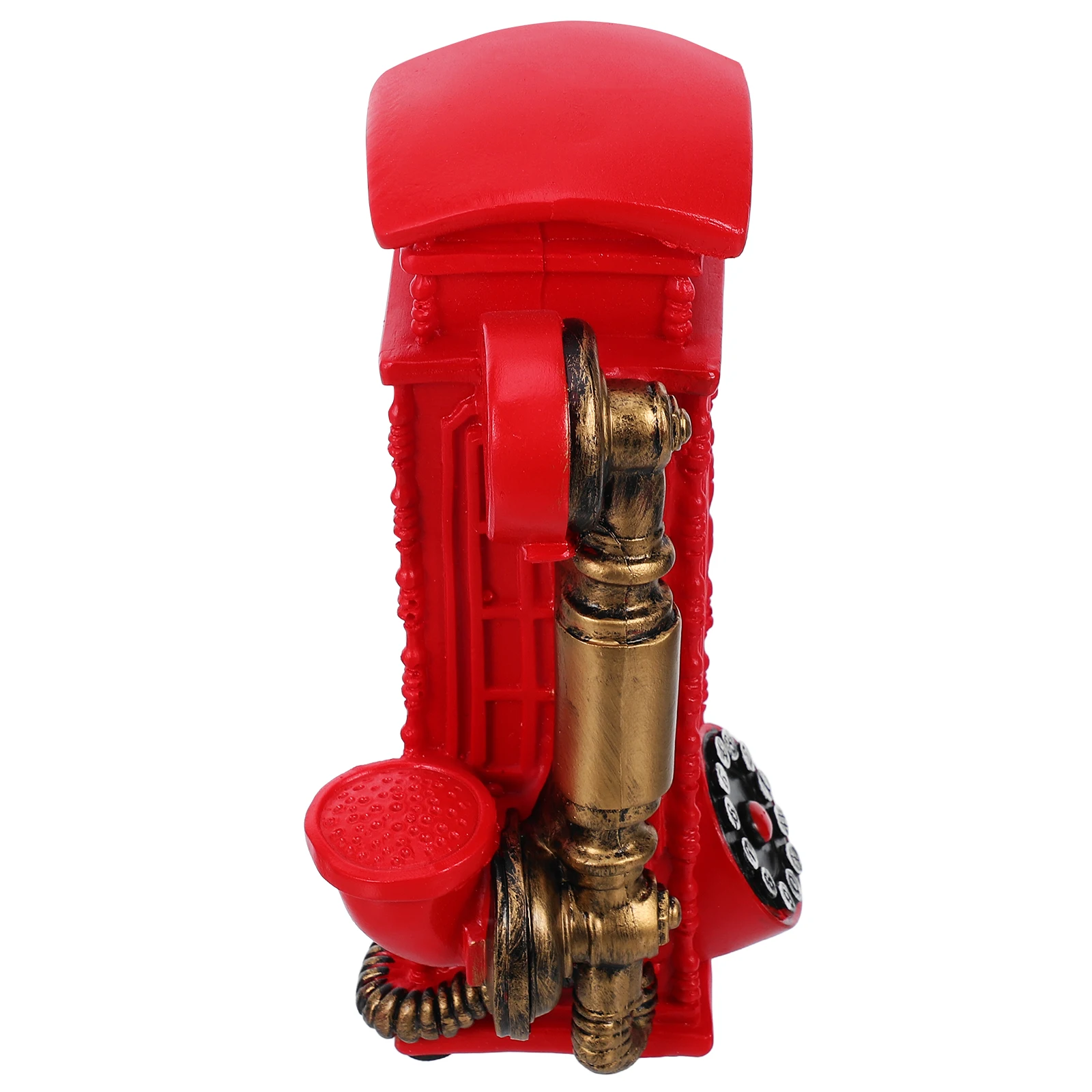 

Retro Telephone Booth Decoration Classic Model Rotary Ornament Resin Coin Red Vintage Phone Decor Unique Design