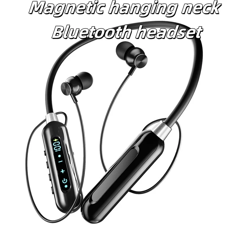 Magnetic Sport TWS Earbuds Wireless Blutooth Headset with Mic Neckband Neck-hanging Wireless Headphones 9D Bluetooth Earphones