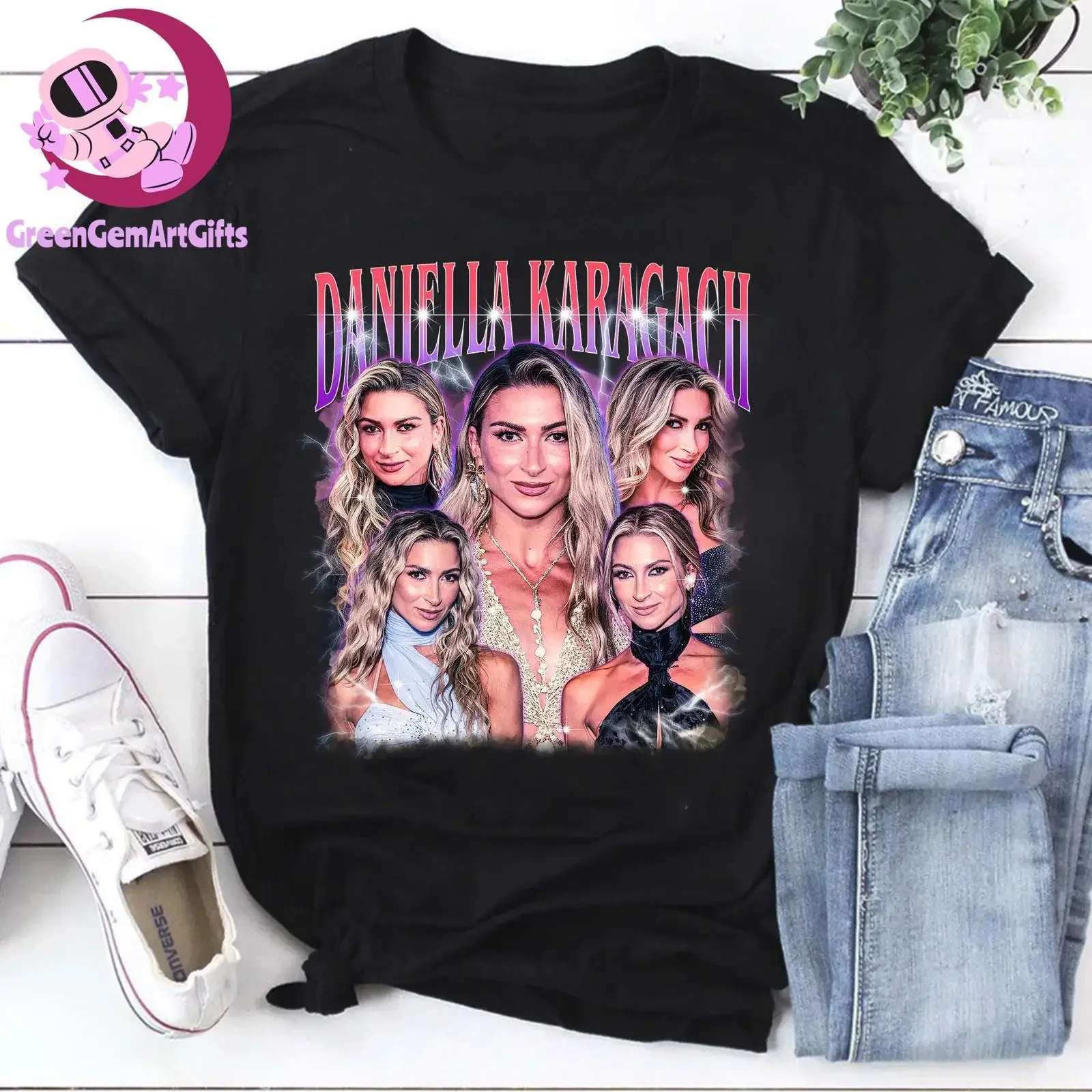 Retro 90s Daniella Karagach Bootleg T Shirt DWTS Fan Trendy Casual  Fashion Top vintage Washed graphic streetwear Soft Slightly