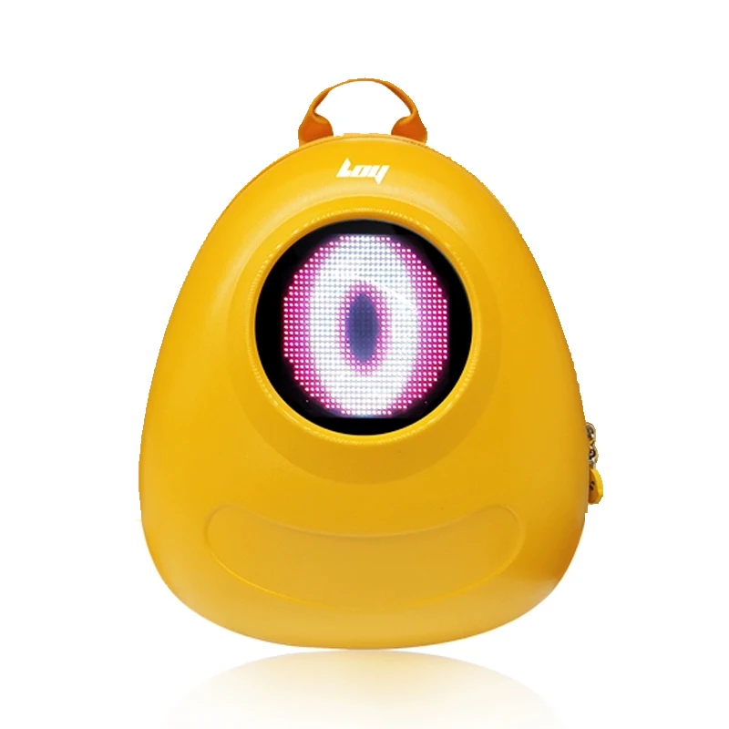 Big Eyes Glowing LED Backpack Puzzle Doodle LED Backpack Cartoon Cute School Bag Men's and Women's Backpacks