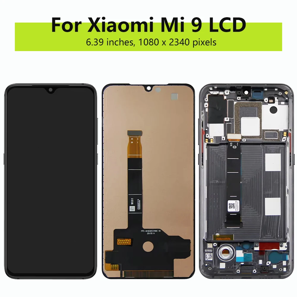 LCD Display For Xiaomi Mi 9 LCD M1902F1G Display Touch Screen Digitizer Assembly For Xiaomi Mi 9 LCD Screen Replacement