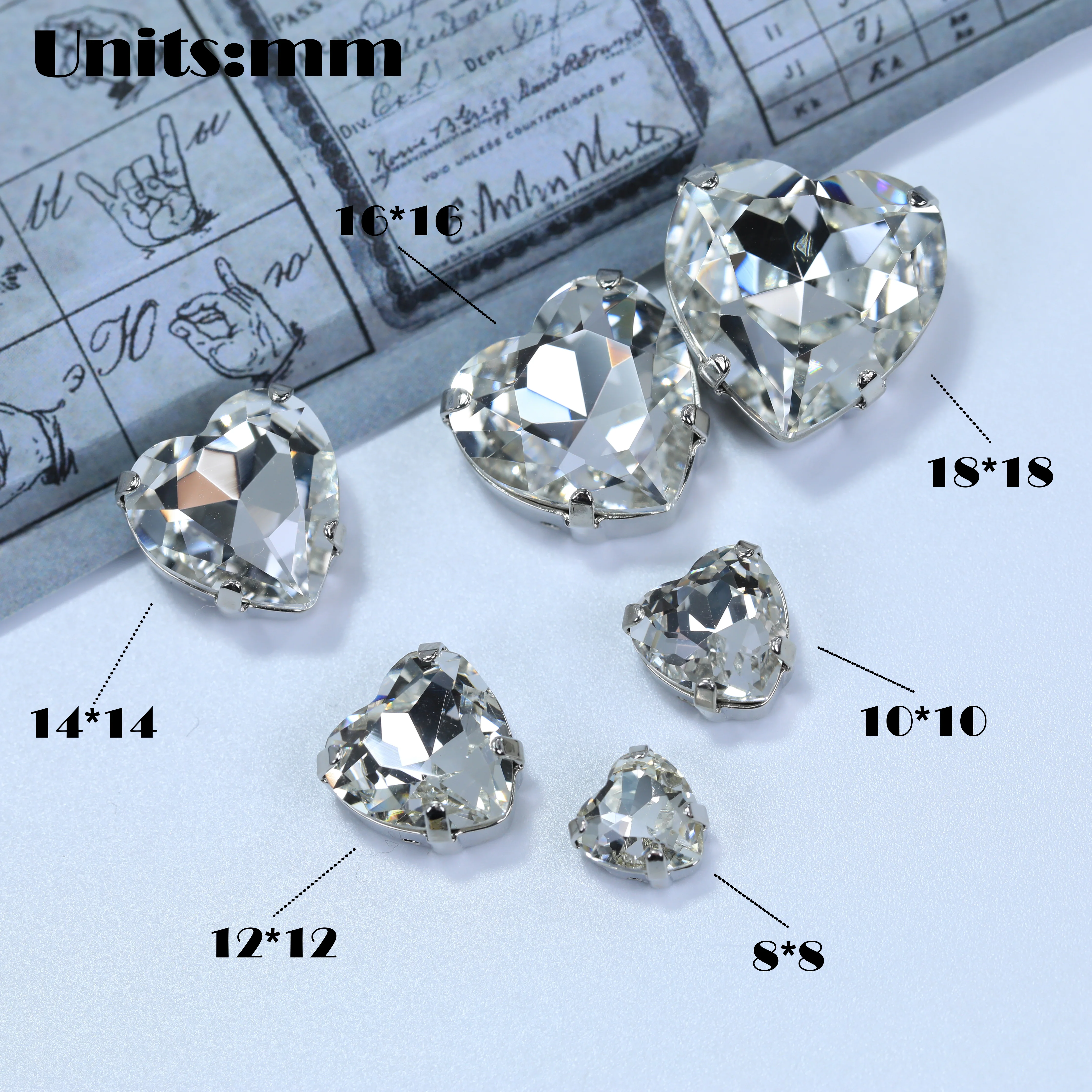 Farbig Beschichtete Premium-Glas-Kristalle, Runde Herz- und Spitze-Form, Fancy Stone Claw Drill, Glänzende Strasssteine, Bling-Effekt für DIY-Taschen und Bastelarbeiten – Detail 7