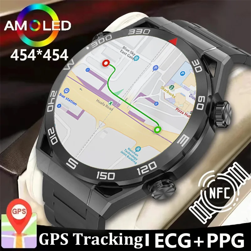 GPS Smart Watch Men 1.5 Inch 454*454 HD resolution Voice Calling NFC Watches Compass IP68 Waterproof ECG Smartwatch For Android