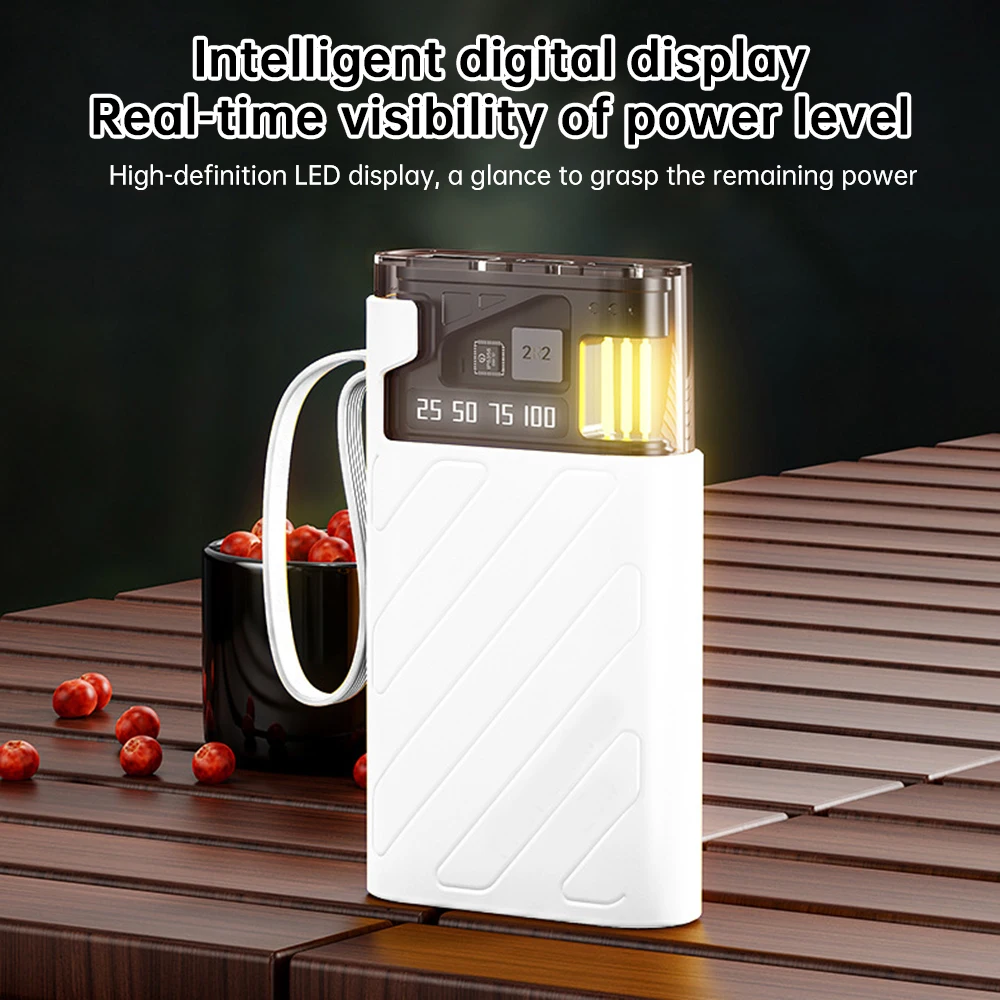 

DIY 3x18650 Battery Power Bank Case 22.5W Fast Charging No Soldering Required with Storage Box And Cable (Battery Not Included)