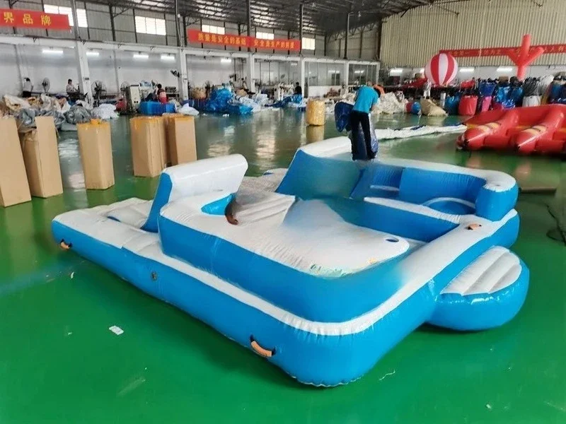 New Design Inflatable Water Floating Island Lounge Manufacture Inflatable Water Floating Sofa Toys