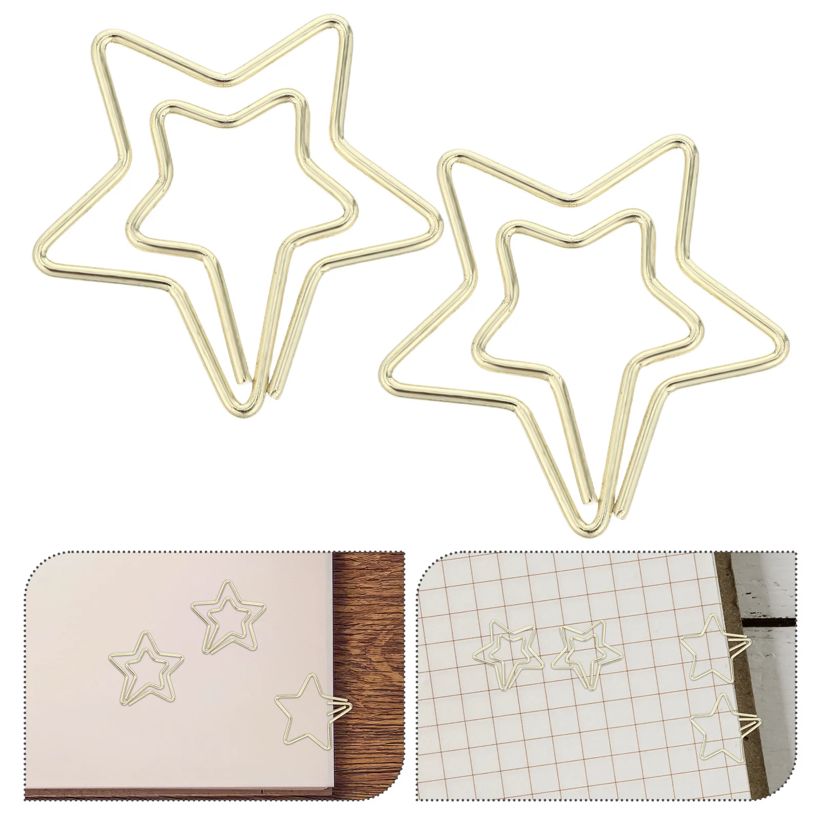 

80Pcs Star Paper Clips Metal Office School Planner Clips Wedding Paper Bookmarks Decorative Memo Star Shaped Paperclips