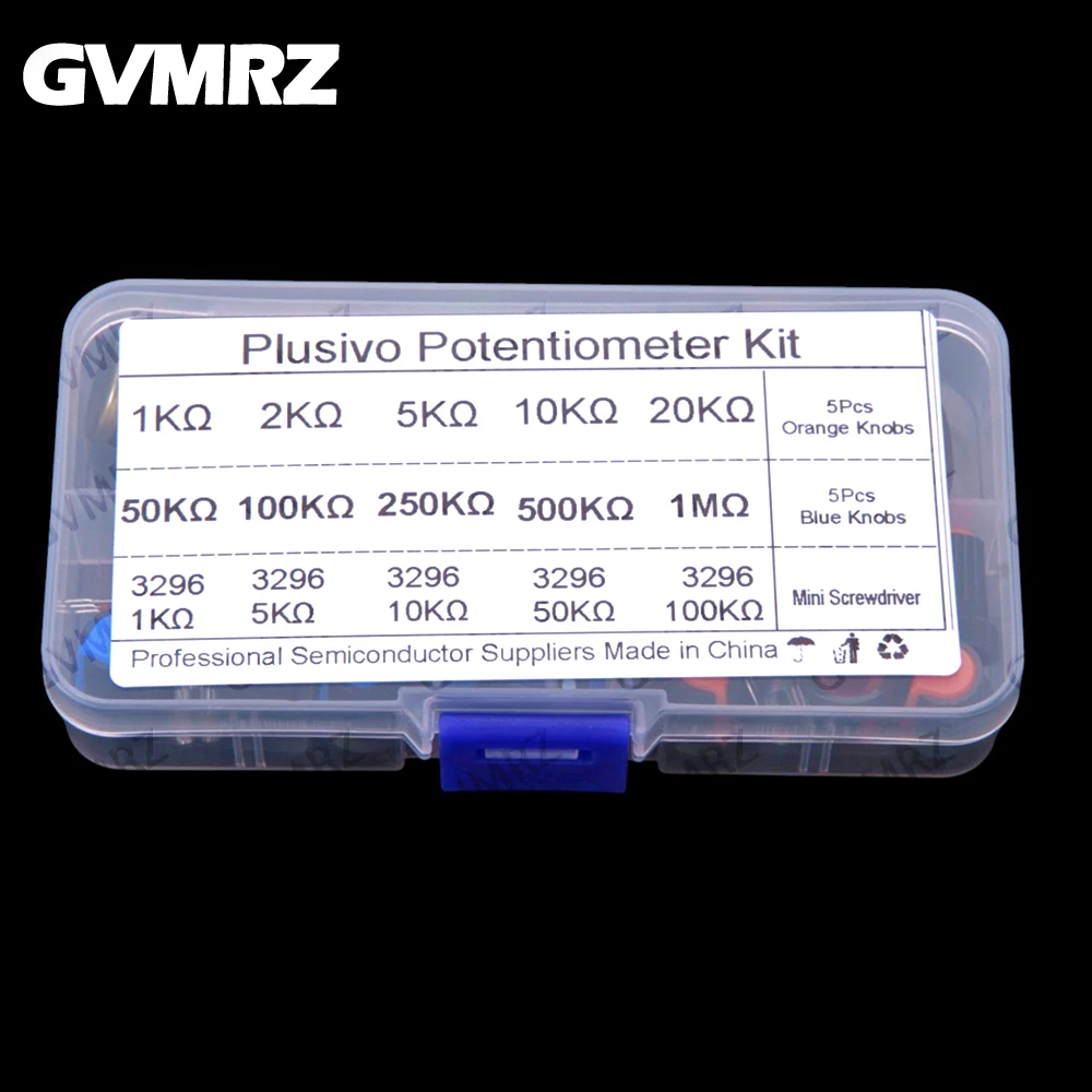 25PCS WH148 Single-gang Combination Potentiometer 3296W 15mm 1K 2K 10K 250K 500K 1M AG2 Cap