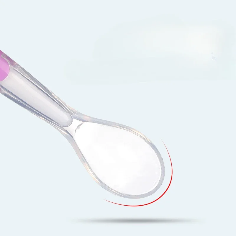 Silicone Soft Spoon for Newborn Baby Feeding Training Spoon Complementary Tableware BPA Free Safe Children Dining Utensils