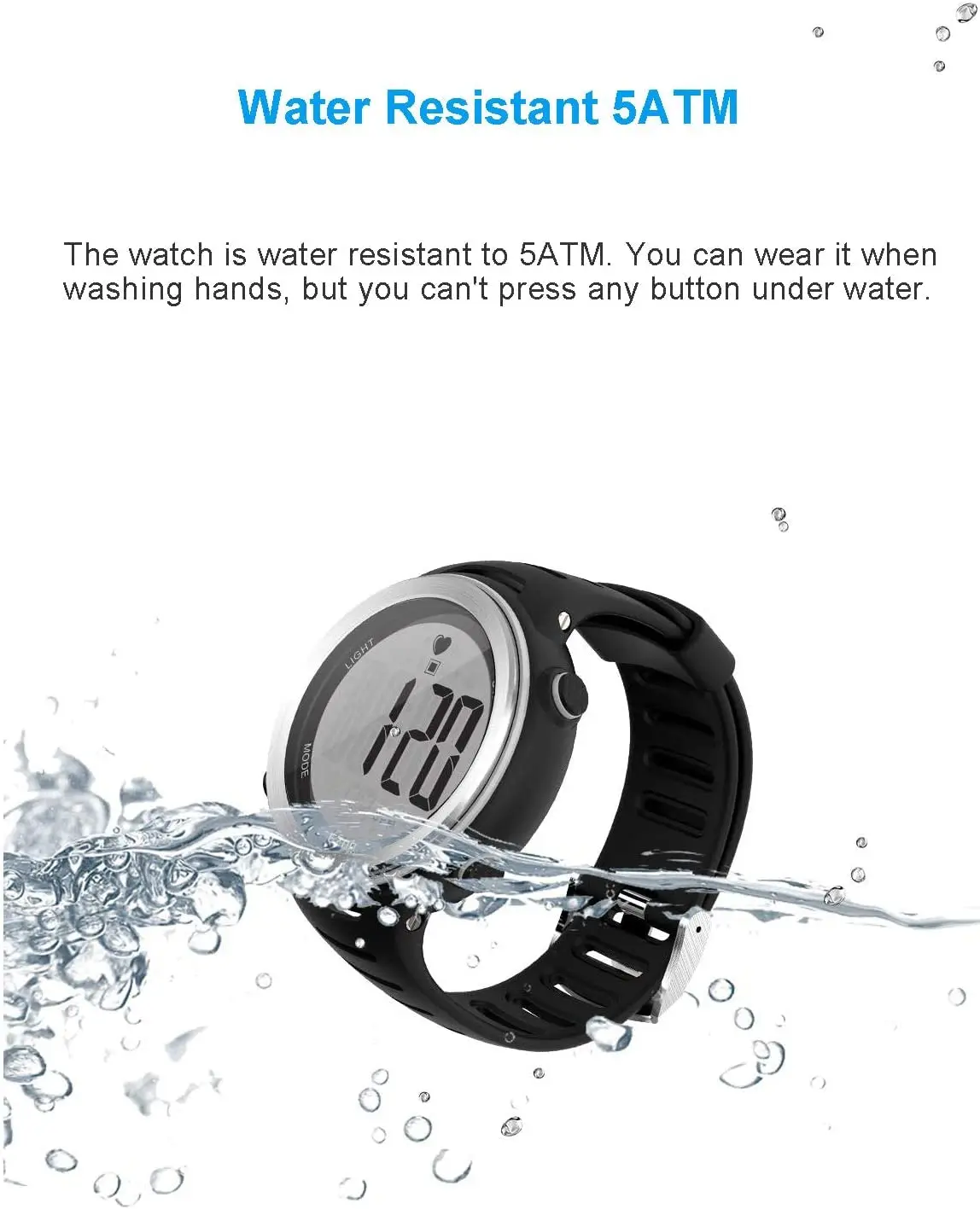 EZON T007  Heart Rate Monitor and Chest Strap, Exercise Heart Rate Monitor, Sports Watch with HRM, Waterproof, Stopwatch.