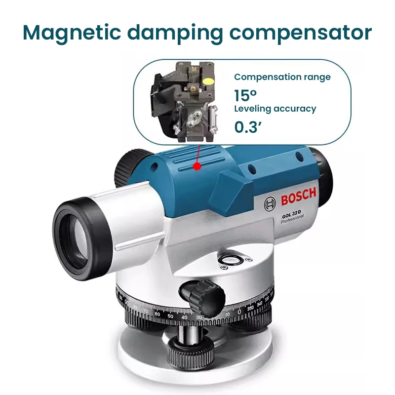 Bosch Gol 32 D Optimal Level 32X Zoom 120M High-Precision Automatic Leveling Measurement Parallel Level Instrument for Building