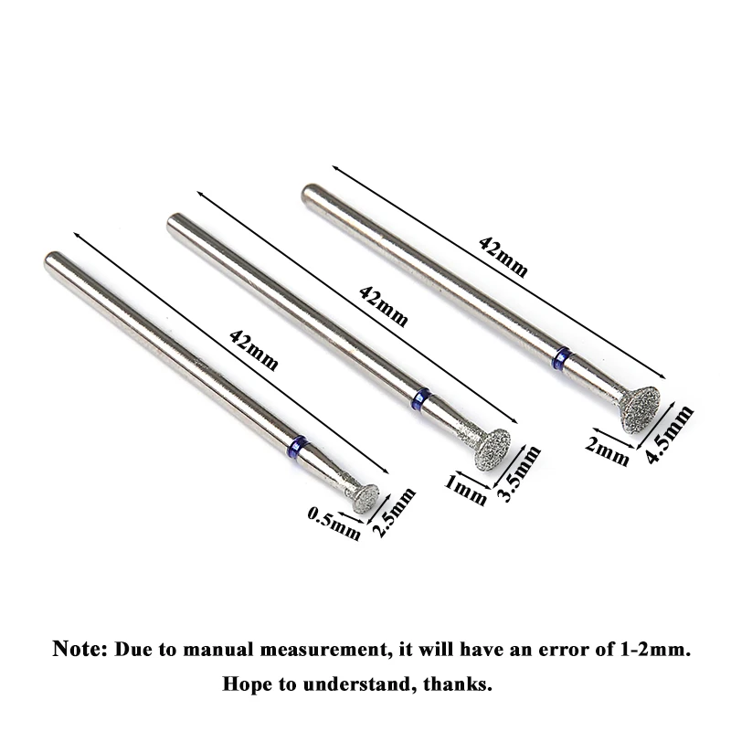 3 قطعة/المجموعة الماس مسمار مثقاب الخشب إهاب نظيفة مانيكير لقمة ثقب هلام تجاوز إزالة نتوءات دوارة بت مانيكير باديكير أدوات #4