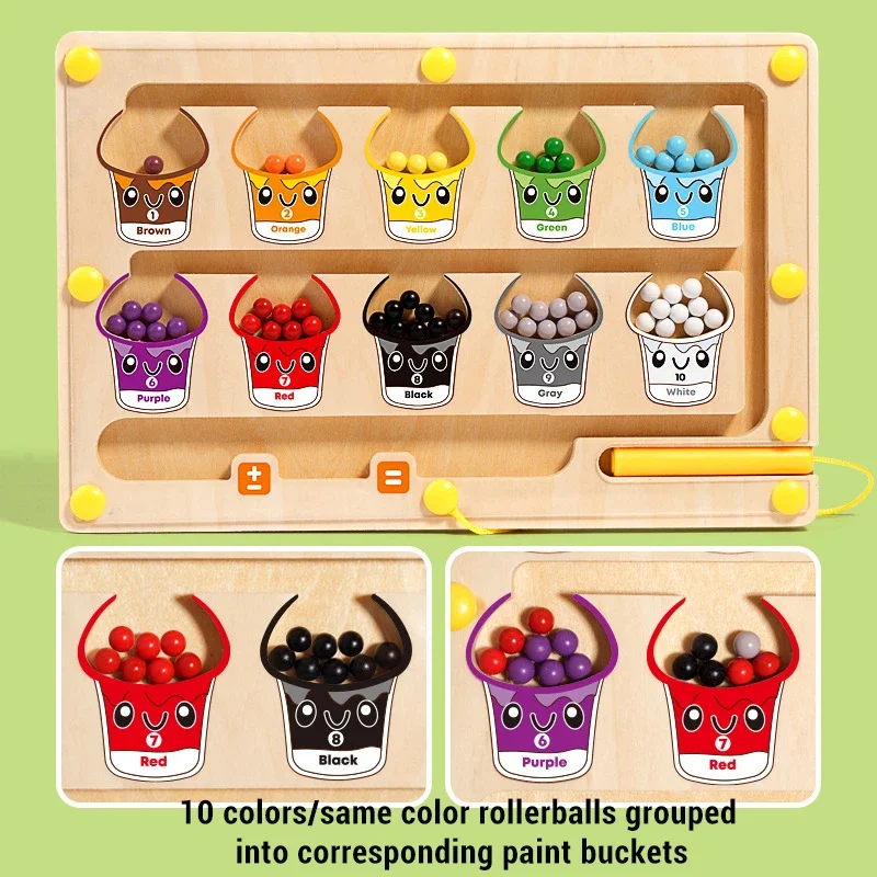 التعليم المبكر لعبة تصنيف الألوان المغناطيسية 2 في 1 لوحة الرسم لوحة مغناطيسية لعبة الأطفال لعبة تعلم الرياضيات الحركية الدقيقة #5