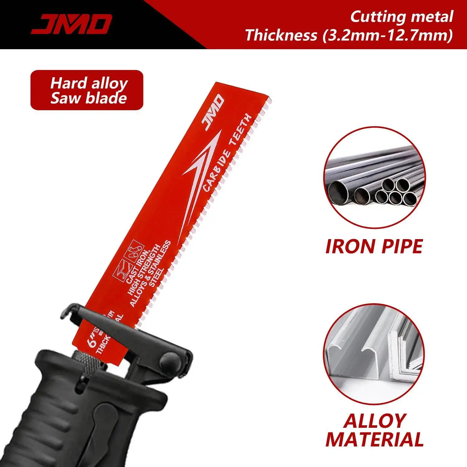 Lame per sega alternativa con punta in metallo duro da 3 pezzi da 6 pollici per legno con chiodi Seghetto da demolizione per taglio in lega metallica per seghe a batteria