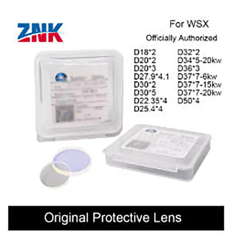 ZNK WSX Original Protection Lens 20x2mm 30x5 Laser Lens 1064nm Laser Protective Windows For WSX Fiber Cutting Head KC13/15