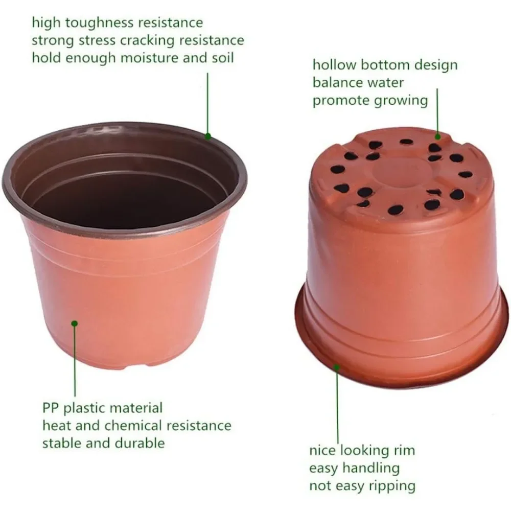 Vasos de mudas vasos de plantas de plástico copos de mudas vasos de berçário recipiente de plantas para plantas ao ar livre indoor germinação de sementes 100 peças