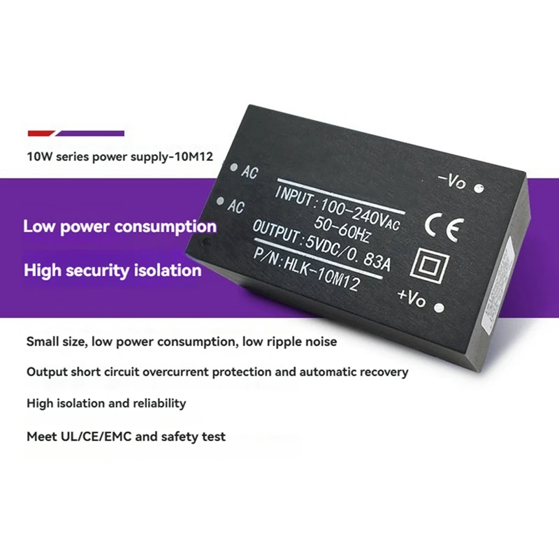 5PCS AC-DC Isolated Power Module AC DC Converter 220V To 12V 10W AC DC Power Module HLK-10M12