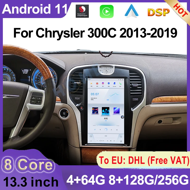 Car Multimedia Player Android 11 Audioradio For Chrysler 300C 2013-2019 Qualcomm 13.3