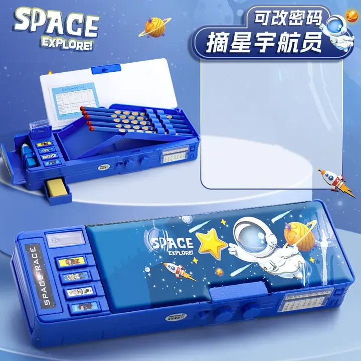 Multi Functional Stationery Box Girls' Password Lock Automatic Pencil Case Machine Children's Female Elementary School Students