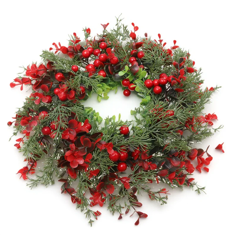 

1Pcs Xmas Wreath Decor Door Garland Pendant Plastic Material Xmas Party Decor Party Pendant Hanging Adorn