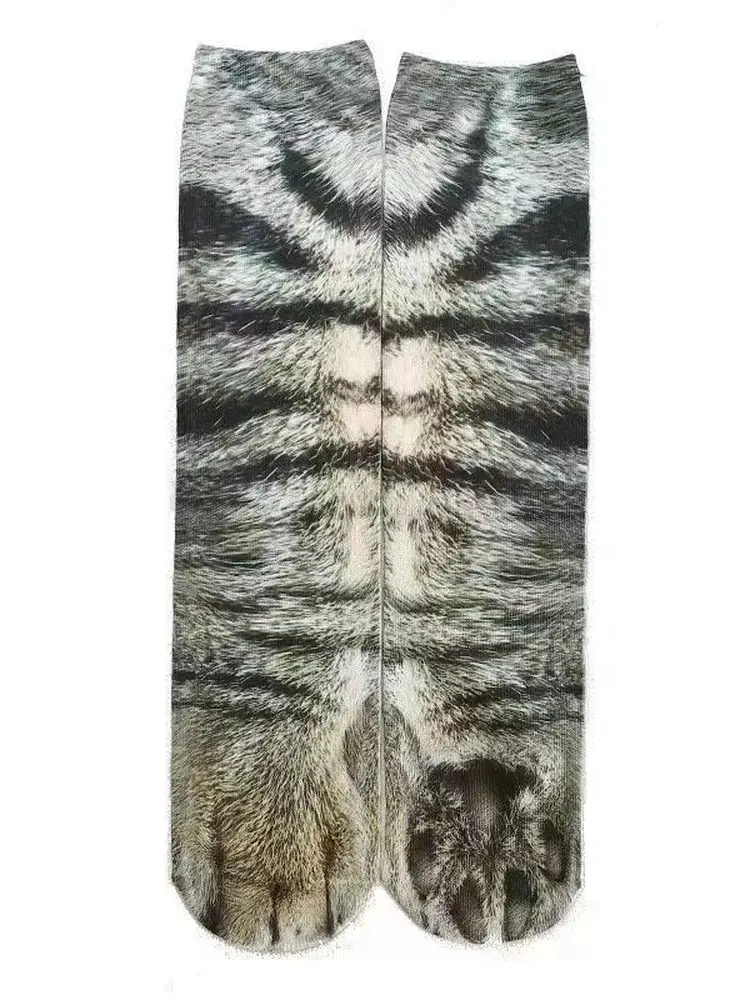 Creative Animal Texture Socks Middle Tube Tiger Claw Leopard Palm Funny Dog Claw  Claw Personality Matching Socks