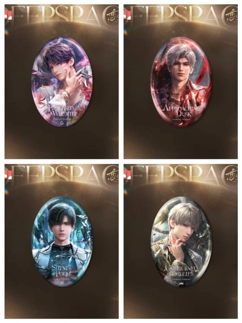 

[Official Merch] Game Anime Love and Deepspace Cherished Adoration Cos Sylus Rafayel Xavier Zayne 64x92mm Oval Tin Badge Present